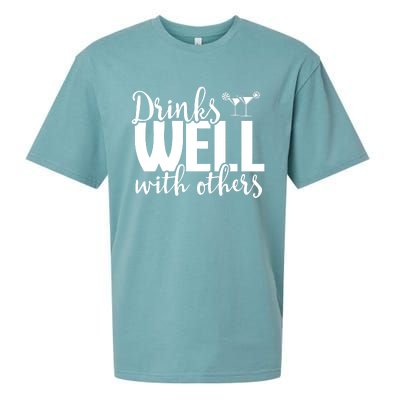 S Well With Others Funny Alcohol Cocktail Party Gift Sueded Cloud Jersey T-Shirt