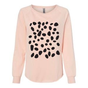 Spotted White With Black Polka Dots Dalmatian Womens California Wash Sweatshirt