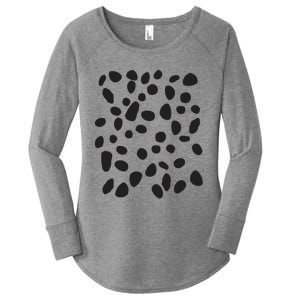 Spotted White With Black Polka Dots Dalmatian Women's Perfect Tri Tunic Long Sleeve Shirt