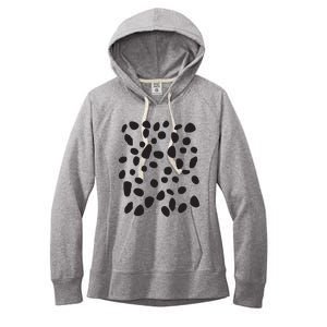 Spotted White With Black Polka Dots Dalmatian Women's Fleece Hoodie