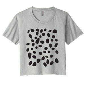 Spotted White With Black Polka Dots Dalmatian Women's Crop Top Tee