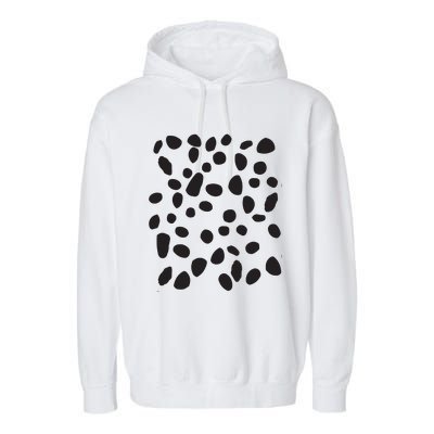 Spotted White With Black Polka Dots Dalmatian Garment-Dyed Fleece Hoodie