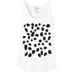 Spotted White With Black Polka Dots Dalmatian Ladies Essential Tank