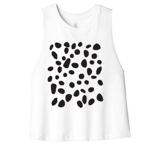 Spotted White With Black Polka Dots Dalmatian Women's Racerback Cropped Tank