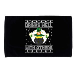 S Well With Others Funny St PaddyS Day Green Ugly Xmas Funny Gift Microfiber Hand Towel