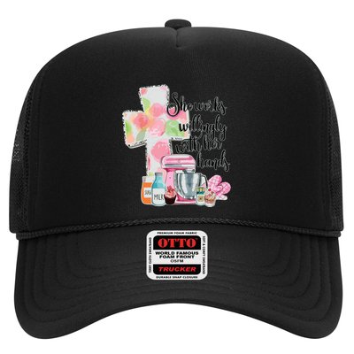 She Works Willingly With Her Hands Proverbs 31 Baker Trucker Hat