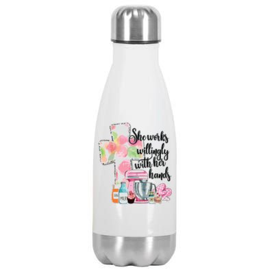 She Works Willingly With Her Hands Proverbs 31 Baker Stainless Steel Insulated Water Bottle