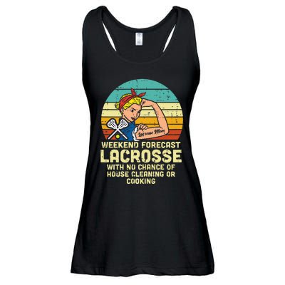 Strong Woman Weekend Forecast Lacrosse Mom Lax Mama Ladies Essential Flowy Tank