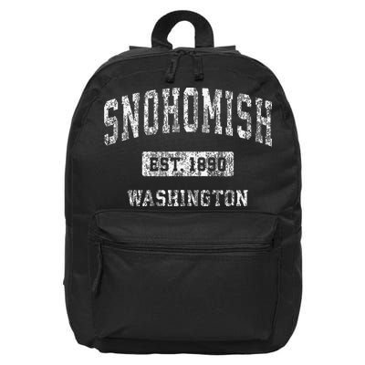 Snohomish Washington Wa Vintage Established 16 in Basic Backpack
