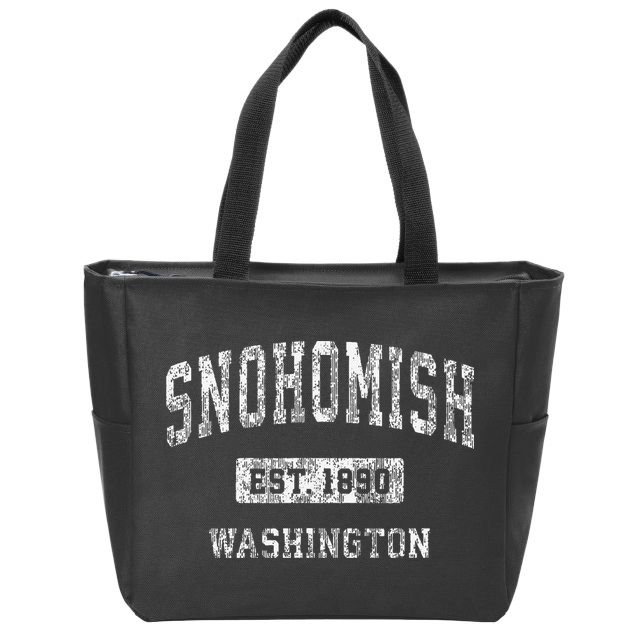 Snohomish Washington Wa Vintage Established Zip Tote Bag