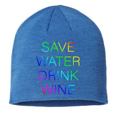 Save Water Wine Typographic Gift Sustainable Beanie