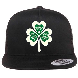 S Well With Others Shamrock Gift Flat Bill Trucker Hat