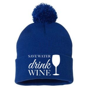 Save Water Wine Gift Pom Pom 12in Knit Beanie