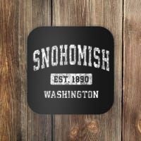 Snohomish Washington Wa Vintage Sports Established Coaster