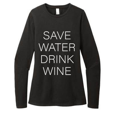 Save Water Wine Typographic Cute Gift Womens CVC Long Sleeve Shirt