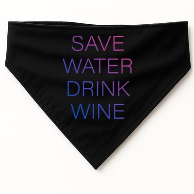 Save Water Wine Typographic Great Gift USA-Made Doggie Bandana