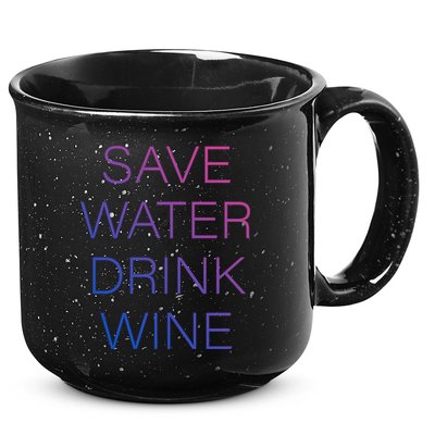 Save Water Wine Typographic Great Gift 15oz Campfire Ceramic Mug