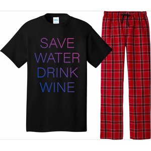 Save Water Wine Typographic Great Gift Pajama Set