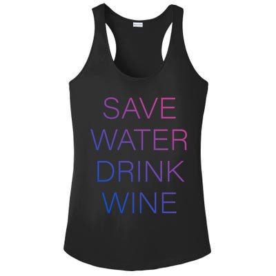 Save Water Wine Typographic Great Gift Ladies PosiCharge Competitor Racerback Tank