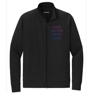 Save Water Wine Typographic Great Gift Stretch Full-Zip Cadet Jacket