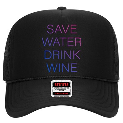 Save Water Wine Typographic Great Gift Trucker Hat