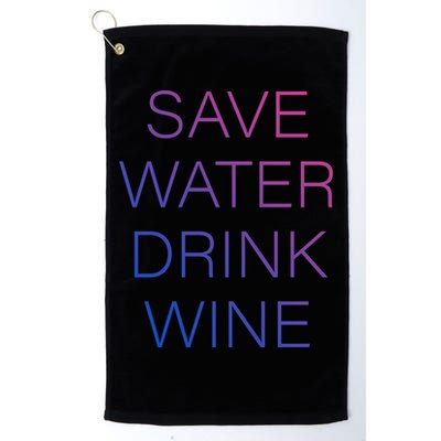 Save Water Wine Typographic Great Gift Golf Towel