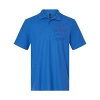 Save Water Wine Typographic Great Gift Softstyle Adult Sport Polo