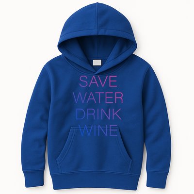 Save Water Wine Typographic Great Gift Kids Hoodie