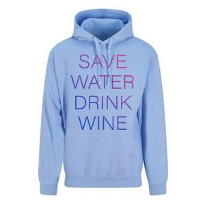 Save Water Wine Typographic Great Gift Unisex Surf Hoodie