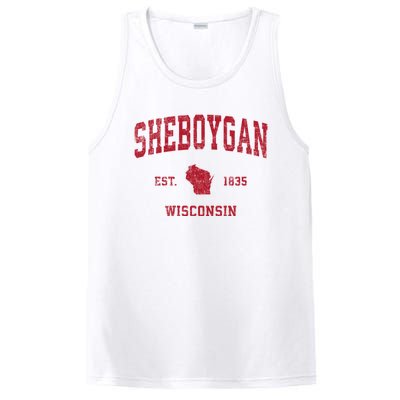 Sheboygan Wisconsin Wi Vintage Sports PosiCharge Competitor Tank