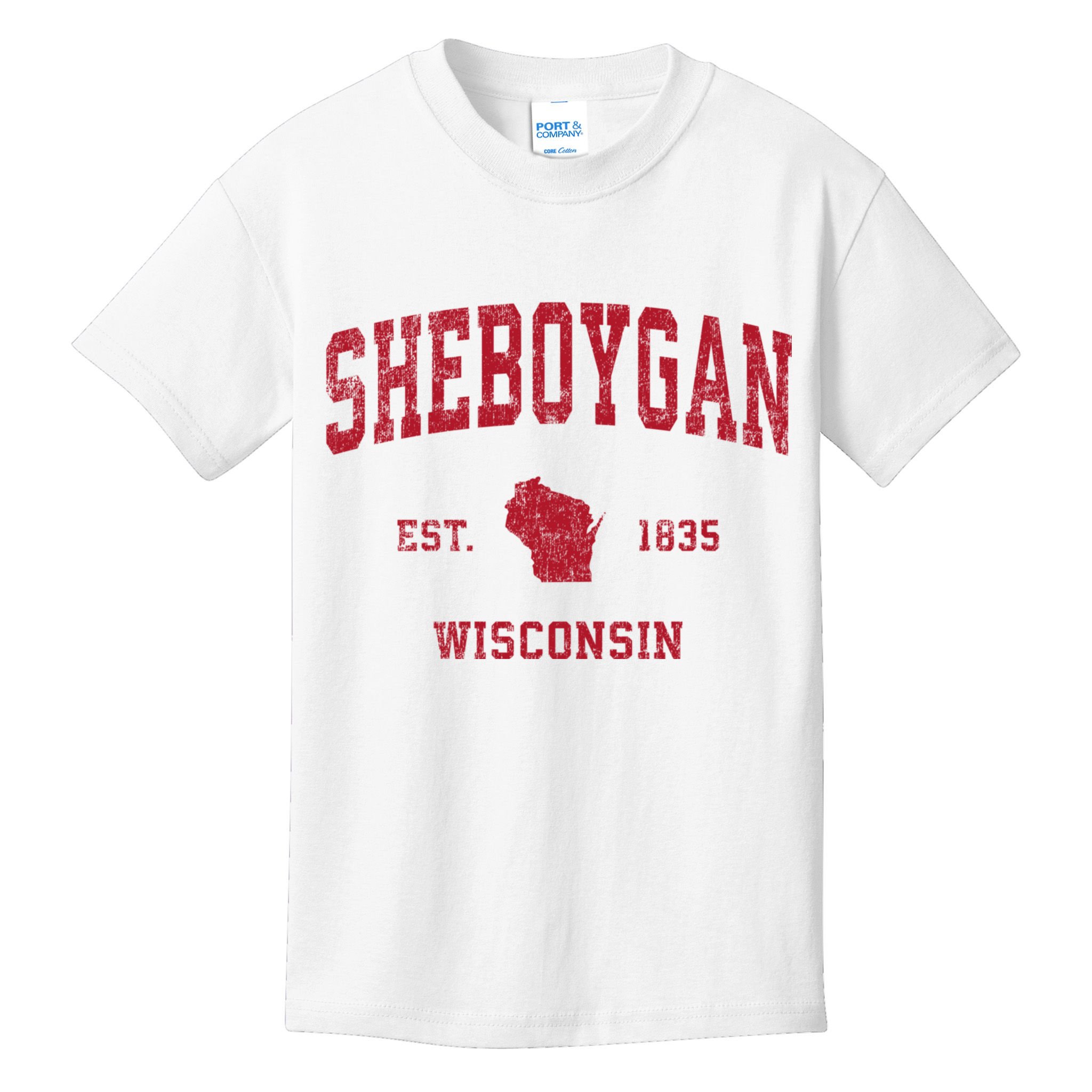 Sheboygan Wisconsin Wi Vintage Sports Kids T-Shirt