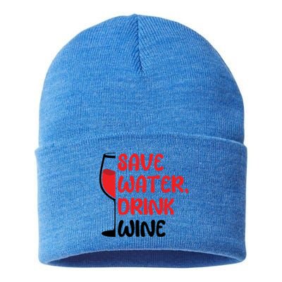 Save Water Wine Winemaker Wine Cute Gift Sustainable Knit Beanie