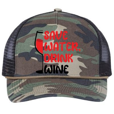 Save Water Wine Winemaker Wine Cute Gift Retro Rope Trucker Hat Cap