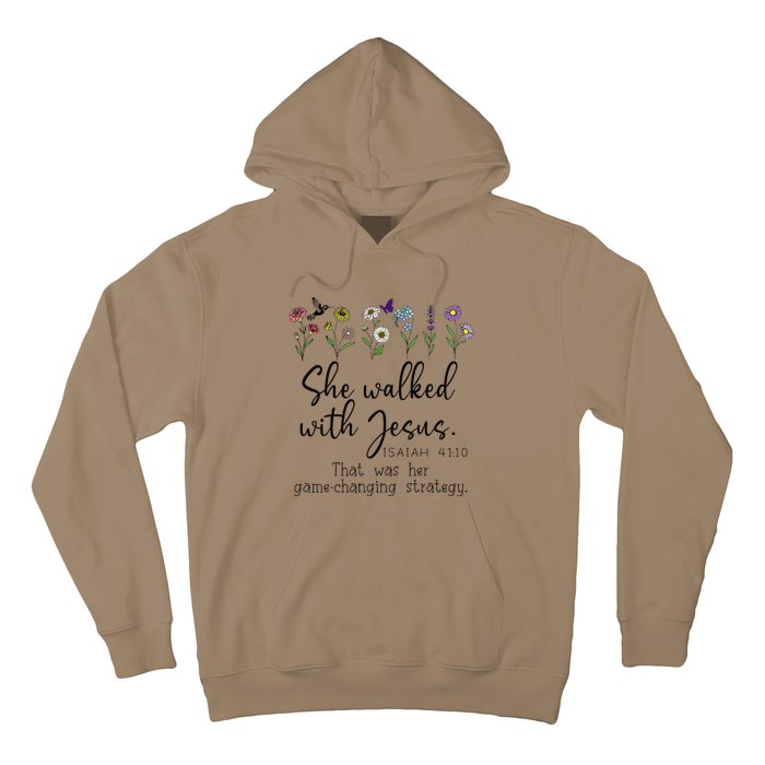 She Walked With Jesus That Was Her Game Changing Strategy Hoodie