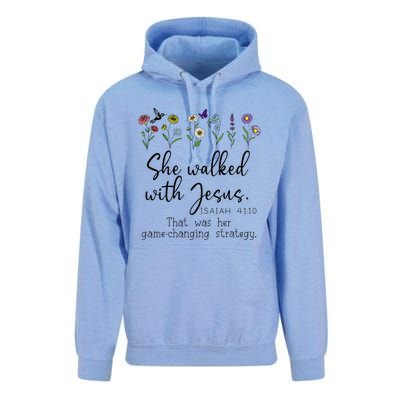 She Walked With Jesus That Was Her Game Changing Strategy Unisex Surf Hoodie