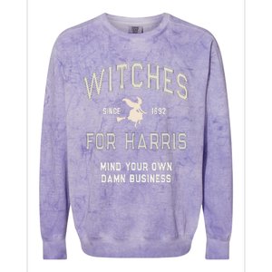 Spooky Witchy Witches For Kamala Harris Voting Club Myodb Colorblast Crewneck Sweatshirt