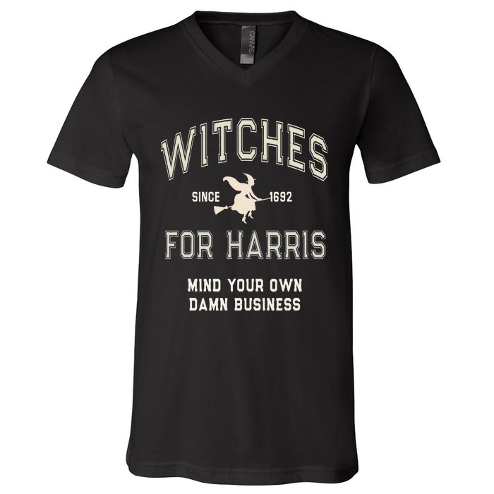 Spooky Witchy Witches For Kamala Harris Voting Club Myodb V-Neck T-Shirt