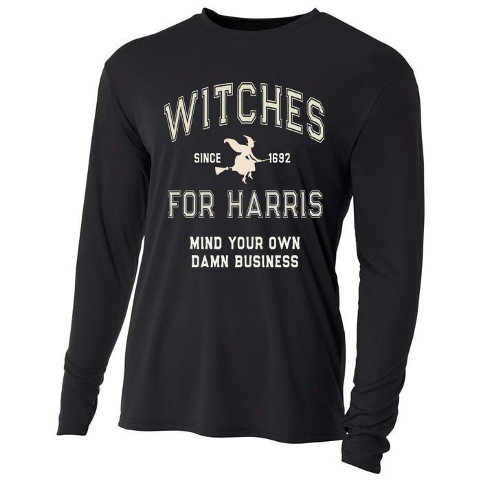 Spooky Witchy Witches For Kamala Harris Voting Club Myodb Cooling Performance Long Sleeve Crew