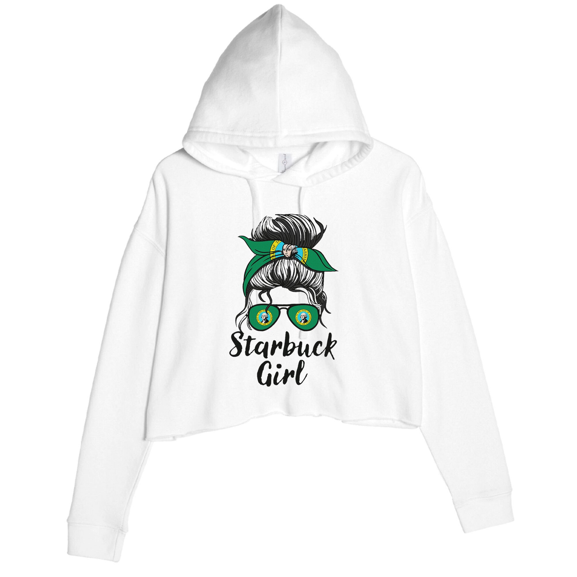 Starbuck Washington Women Girl Crop Fleece Hoodie