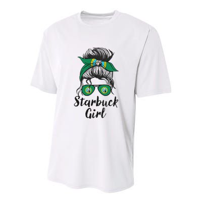 Starbuck Washington Women Girl Youth Performance Sprint T-Shirt