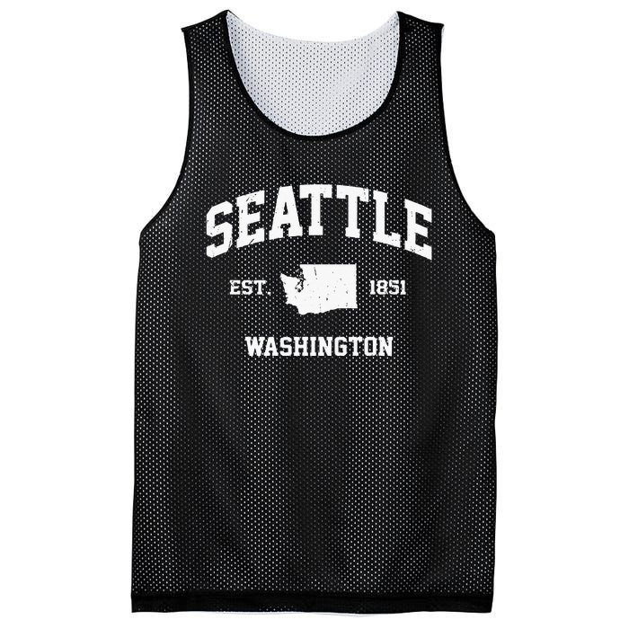 Seattle Washington WA Vintage State Athletic Style Mesh Reversible Basketball Jersey Tank