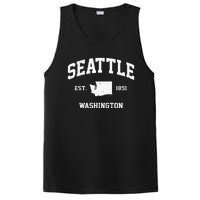 Seattle Washington WA Vintage State Athletic Style PosiCharge Competitor Tank