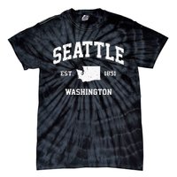 Seattle Washington WA Vintage State Athletic Style Tie-Dye T-Shirt