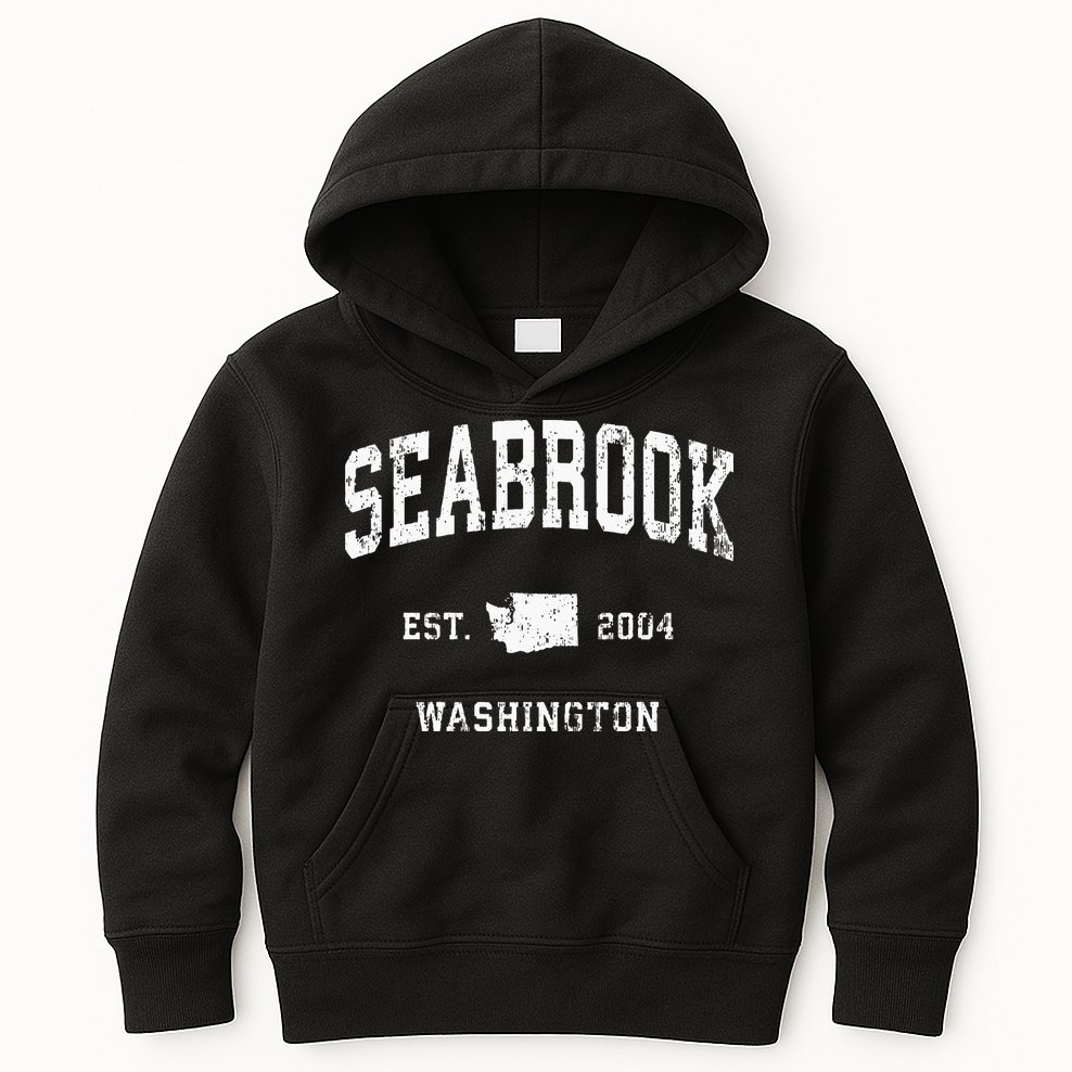 Seabrook Washington WA Vintage Athletic Sports Swea Kids Hoodie