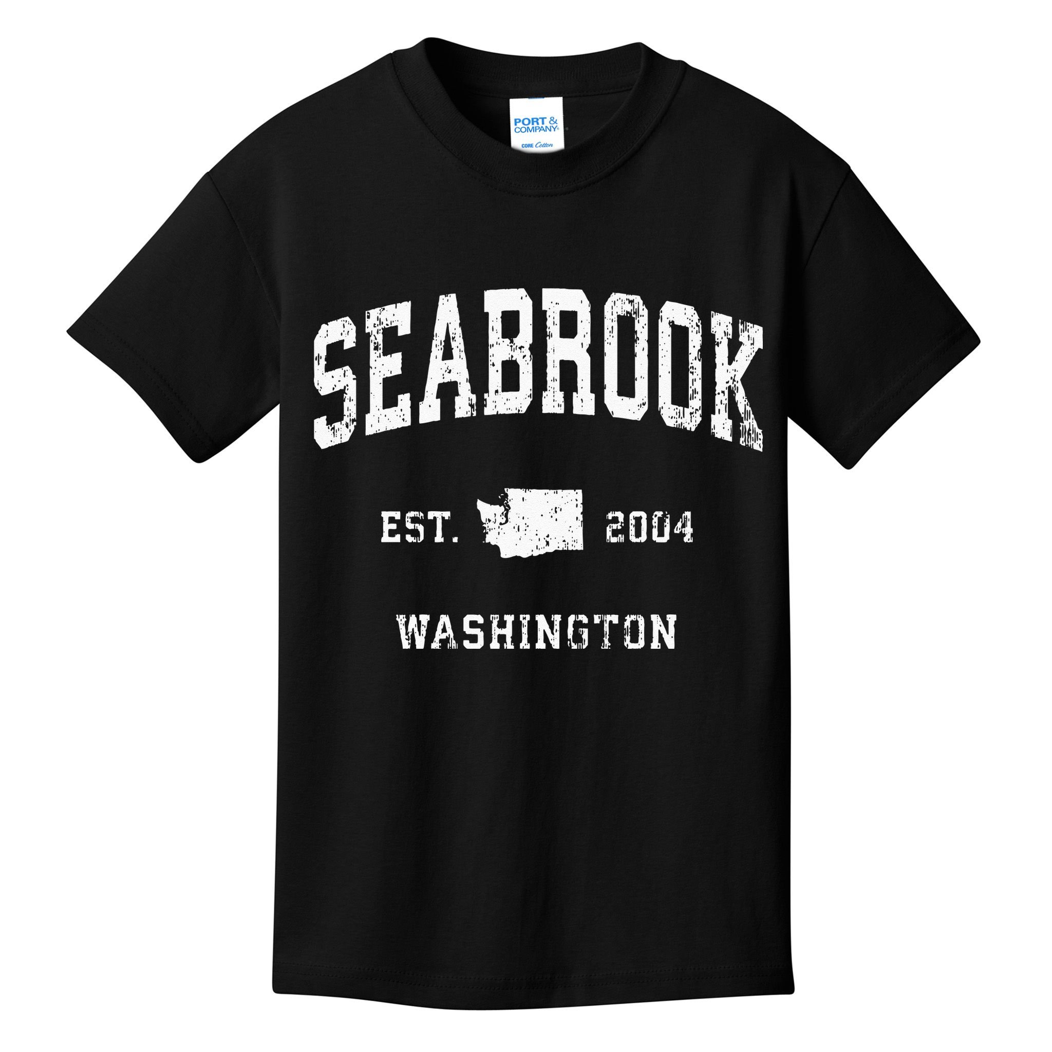 Seabrook Washington WA Vintage Athletic Sports Swea Kids T-Shirt