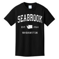 Seabrook Washington WA Vintage Athletic Sports Swea Kids T-Shirt