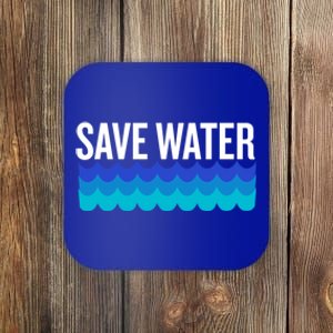 Save Water With Blue Wave Graphic For Climate Change Gift Coaster