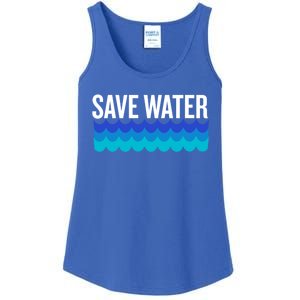 Save Water With Blue Wave Graphic For Climate Change Gift Ladies Essential Tank