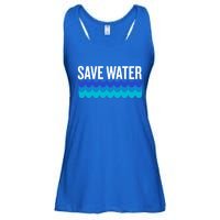 Save Water With Blue Wave Graphic For Climate Change Gift Ladies Essential Flowy Tank