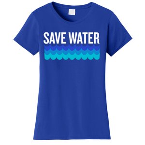 Save Water With Blue Wave Graphic For Climate Change Gift Women's T-Shirt